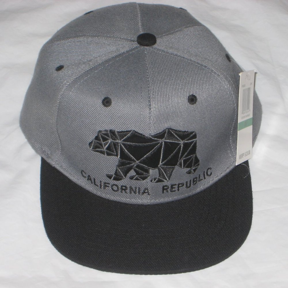 Ring of Fire California Republic Men's Adjustable Hat Snapback Cap OS New